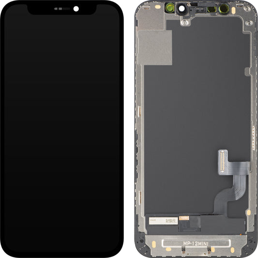 Ekran sa Touchscreen MP kompatibilan sa Apple iPhone 12 mini, sa Ramom, Verzija OLED FHD IC Movable, Crna