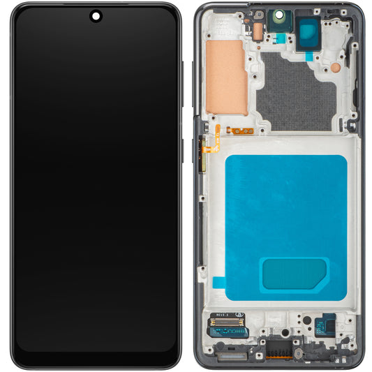 Ekran sa Touchscreen MP kompatibilan sa Samsung Galaxy S21 5G G991, sa Ramom, Crni