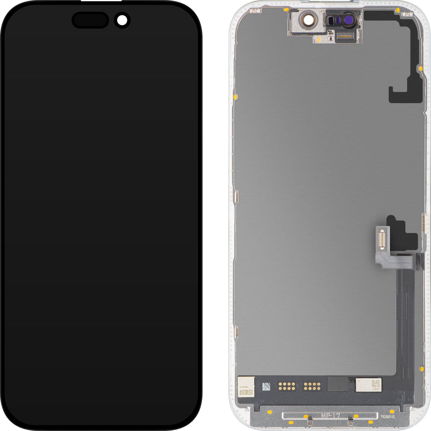 Ekran sa Touchscreen MP kompatibilan sa Apple iPhone 17, sa Ramom, Verzija Soft OLED FHD 120Hz Dijagnostika, Crna