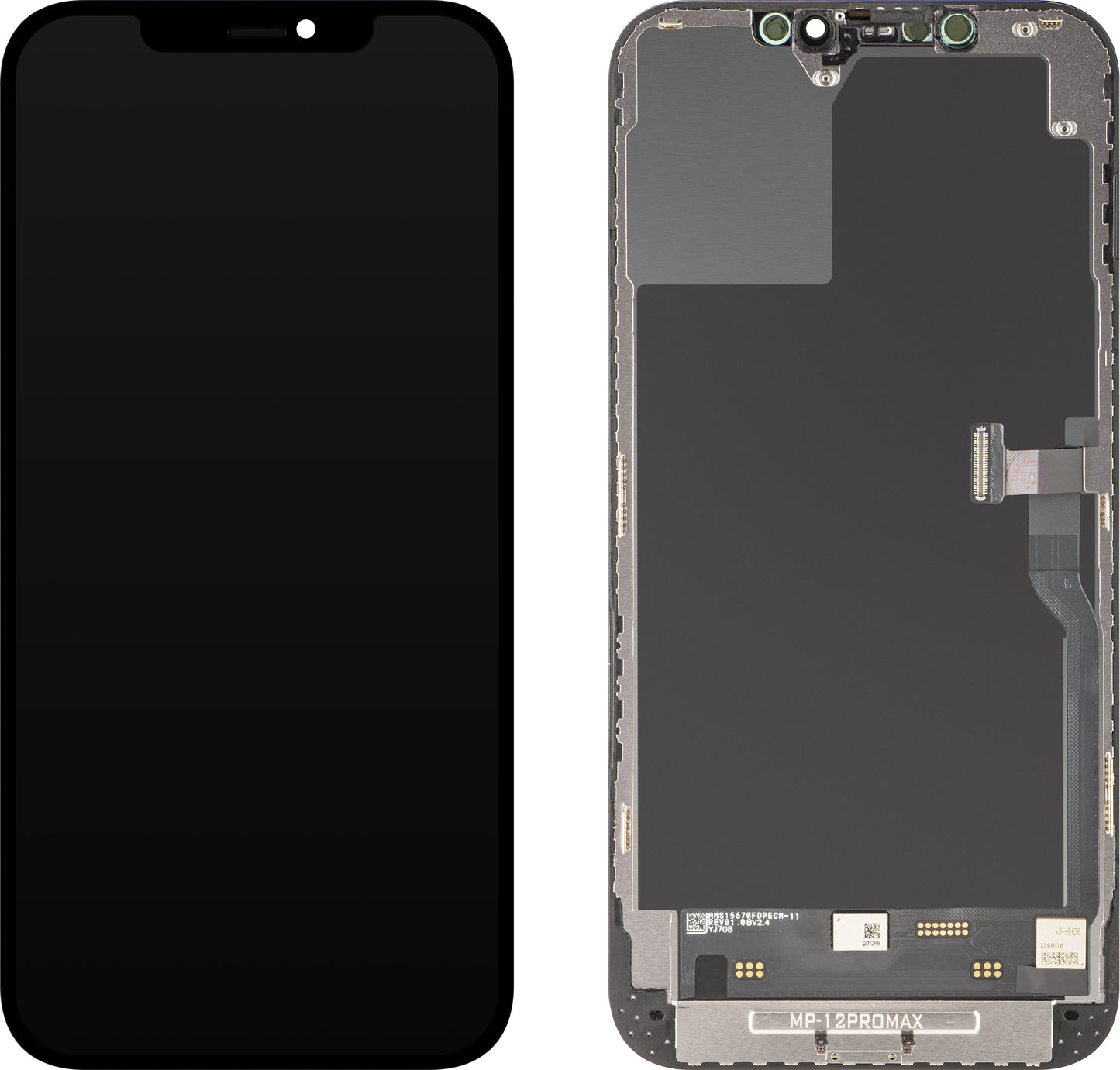 Ekran sa Touchscreen MP kompatibilan sa Apple iPhone 12 Pro Max, sa Ramom, Verzija Soft OLED FHD Dijagnostika, Crna