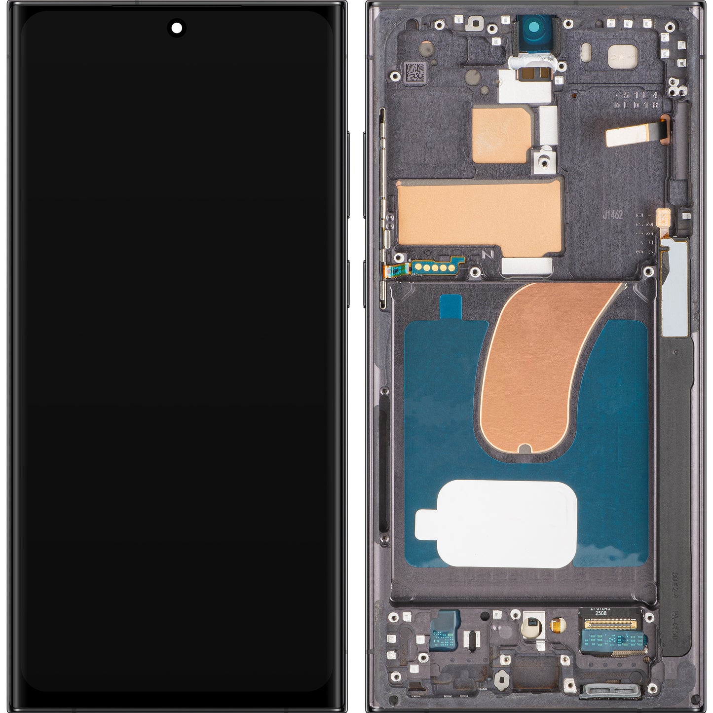 Ekran sa Touchscreen MP kompatibilan sa Samsung Galaxy S23 Ultra S918, sa Ramom, OLED Verzija, Crna, Swap
