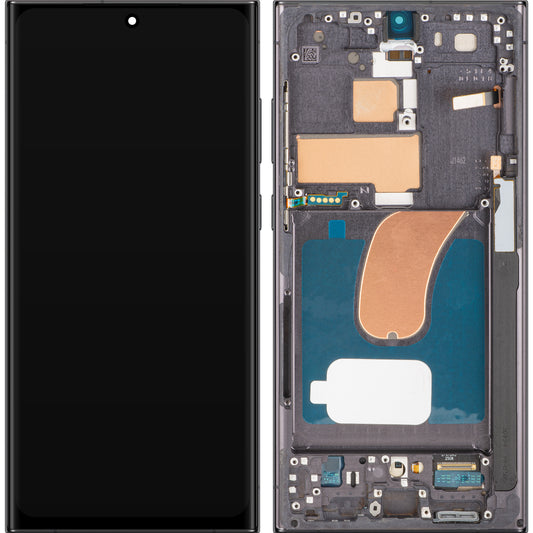Ekran sa Touchscreen MP kompatibilan sa Samsung Galaxy S23 Ultra S918, sa Ramom, OLED Verzija, Crna, Swap