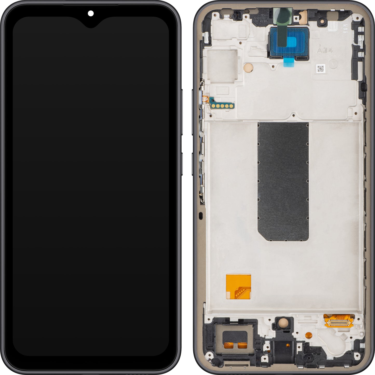 Ekran sa Touchscreen MP kompatibilan sa Samsung Galaxy A34 A346, sa Ramom, Crni (Grafit), Refabrikovan