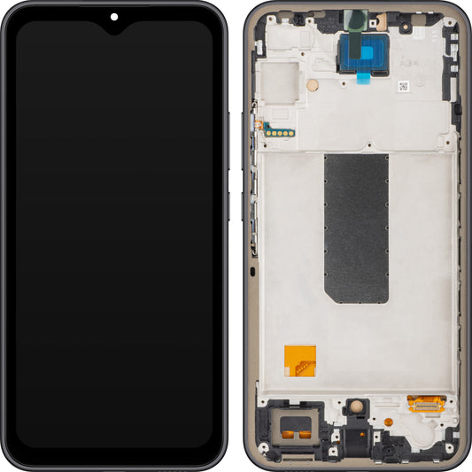 Ekran sa Touchscreen MP kompatibilan sa Samsung Galaxy A34 A346, sa Ramom, Crni (Grafit), Refabrikovan
