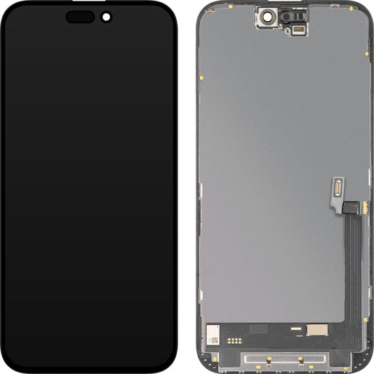 Ekran sa Touchscreen MP kompatibilan sa Apple iPhone 16 Plus, sa Ramom, Verzija Soft OLED FHD 120Hz Dijagnostika, Crna