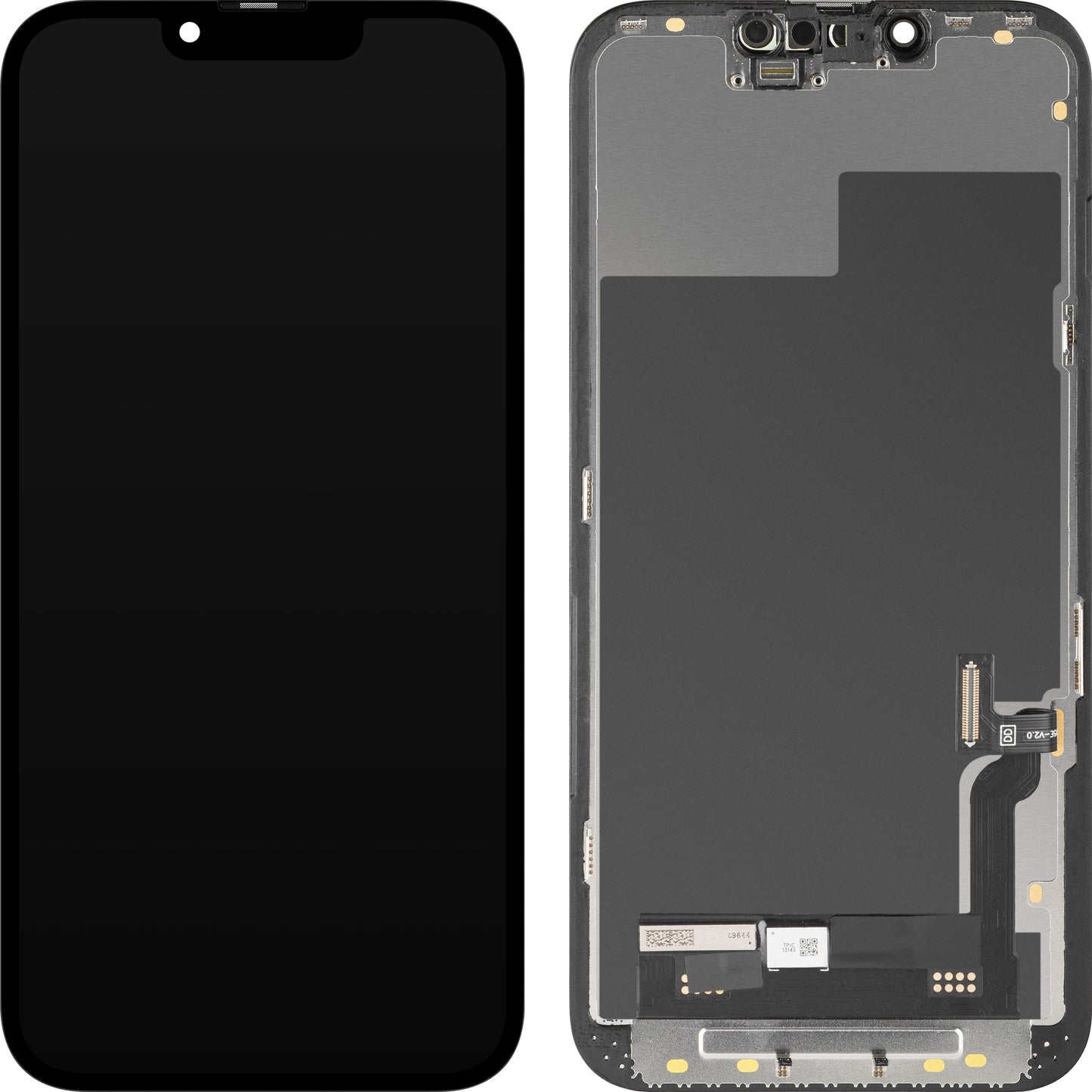 Ekran sa Touchscreen MP kompatibilan sa Apple iPhone 13, sa Ramom, Verzija Soft OLED FHD Dijagnostika, Crna, Refabrikovan