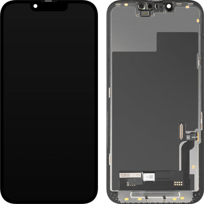 Ekran sa Touchscreen MP kompatibilan sa Apple iPhone 13, sa Ramom, Verzija Soft OLED FHD Dijagnostika, Crna, Refabrikovan