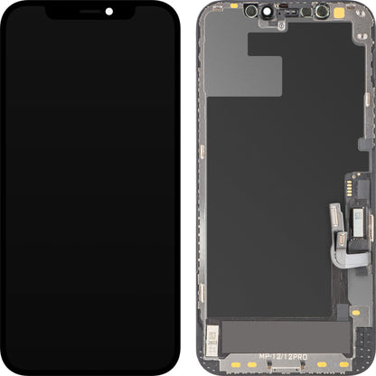Ekran sa Touchscreen MP kompatibilan sa Apple iPhone 12 / 12 Pro, sa Ramom, Verzija Soft OLED FHD Dijagnostika, Crna
