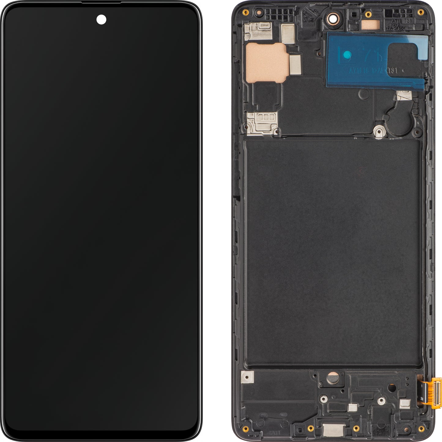 Display sa Touchscreenom MP kompatibilan sa Samsung Galaxy A71 A715, sa Ramom, Crni