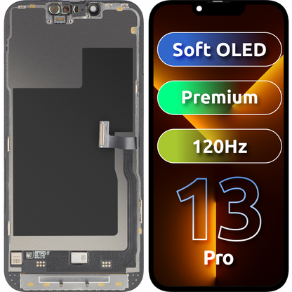 Display sa Touchscreen MP kompatibilan sa Apple iPhone 13 Pro, sa Ramom, Premium Soft OLED FHD 120Hz verzija, Crni