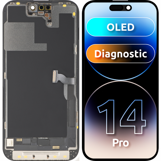 Display sa Touchscreen MP kompatibilan sa Apple iPhone 14 Pro, sa Ramom, OLED FHD Diagnostic verzija, Crni