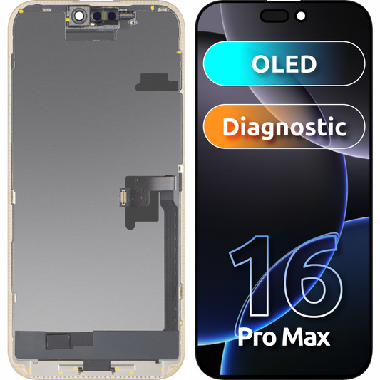 Display sa Touchscreen MP kompatibilan sa Apple iPhone 16 Pro Max, sa Ramom, OLED FHD Diagnostic verzija, Crni