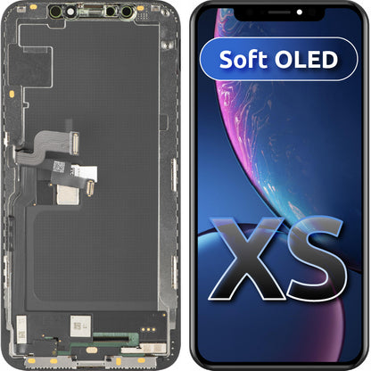 Display sa Touchscreen MP kompatibilan sa Apple iPhone XS, sa Ramom, Soft OLED FHD verzija, Crna