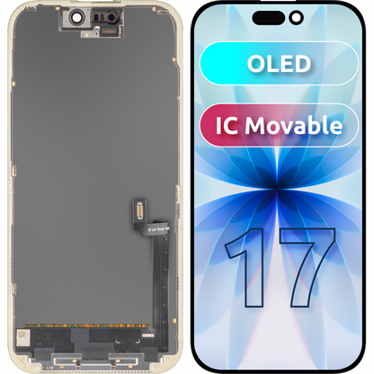 Ekran sa Touchscreen MP kompatibilan sa Apple iPhone 17, sa Ramom, Verzija OLED FHD IC Movable, Crna