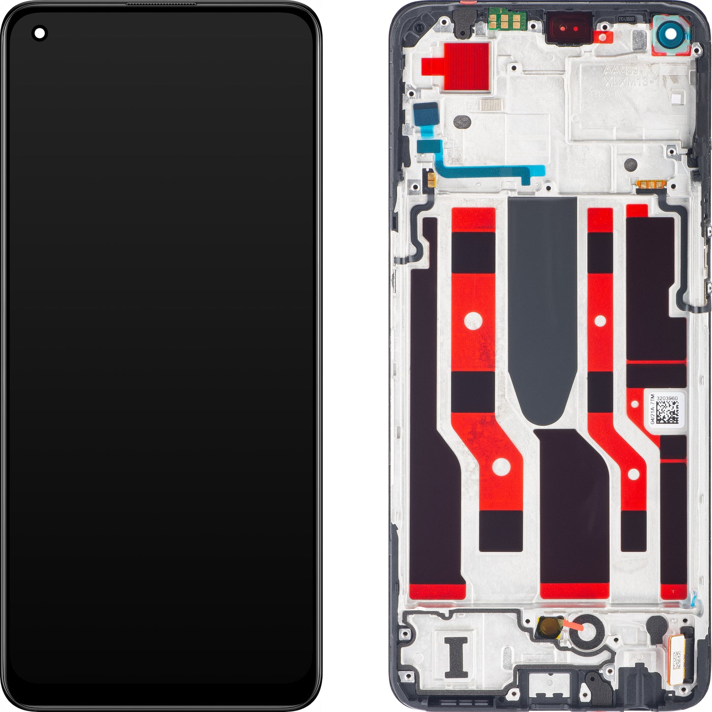 Zaslon s dodirnim ekranom Oppo Reno8 Lite / Reno7 Lite / Reno7 Z 5G, s okvirom, crni, Service Pack 4130035
