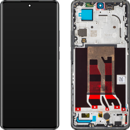 Zaslon s dodirnim ekranom Oppo Reno10 Pro, s okvirom, crni (srebrnosivi), servisni paket 621029000057
