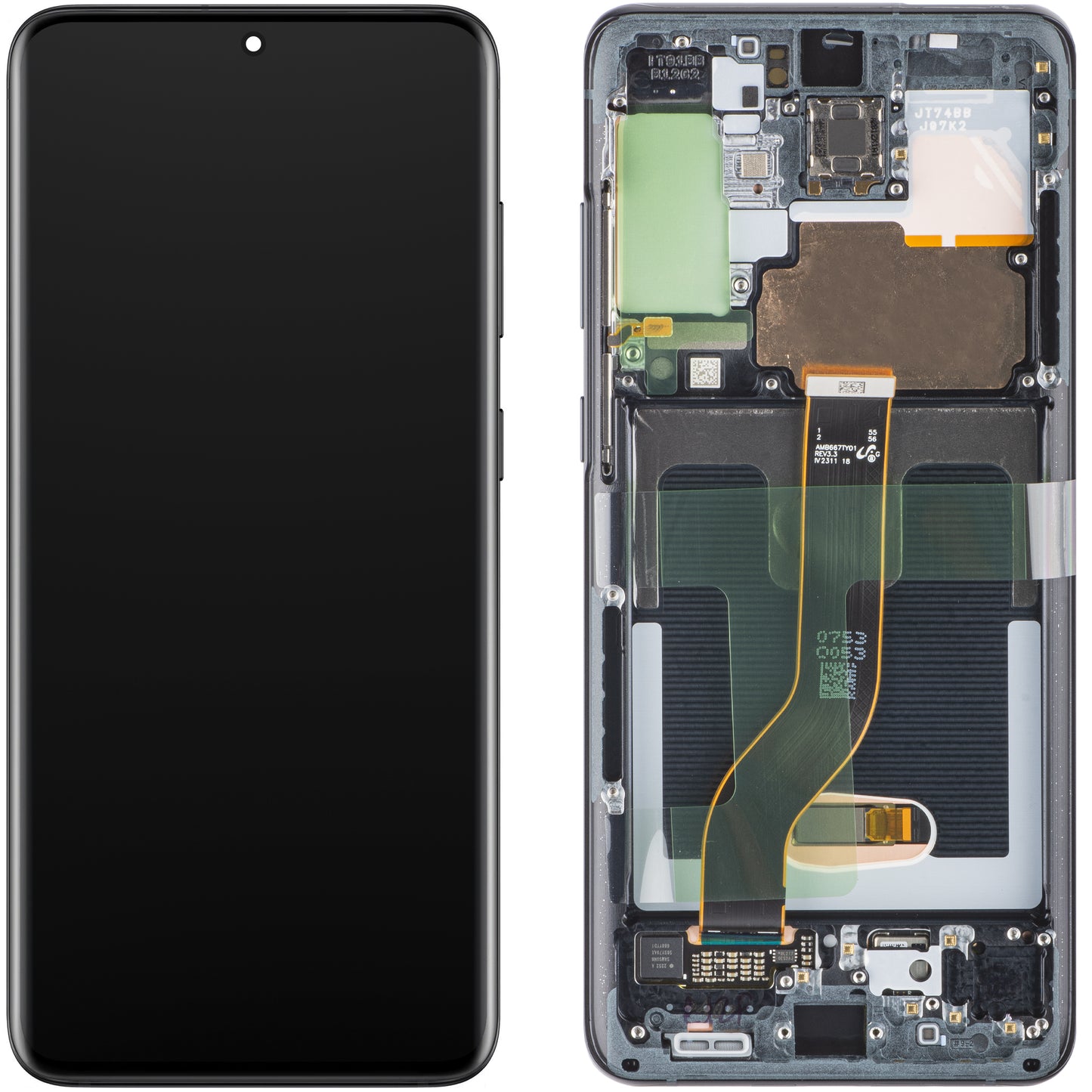 Display sa Touchscreen-om Samsung Galaxy S20+ 5G G986 / S20+ G985, sa Ramom, Crni, Service Pack GH82-31441A