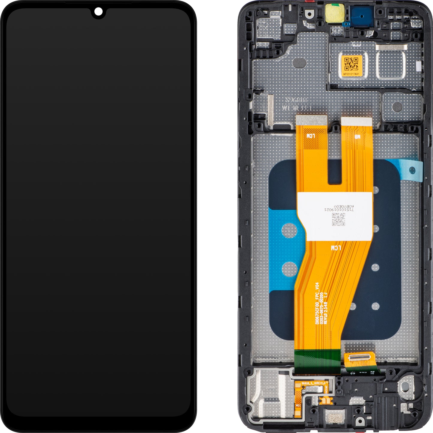Zaslon s dodirnim ekranom Samsung Galaxy A05 A055, s okvirom, crni, servisni paket GH81-24189A