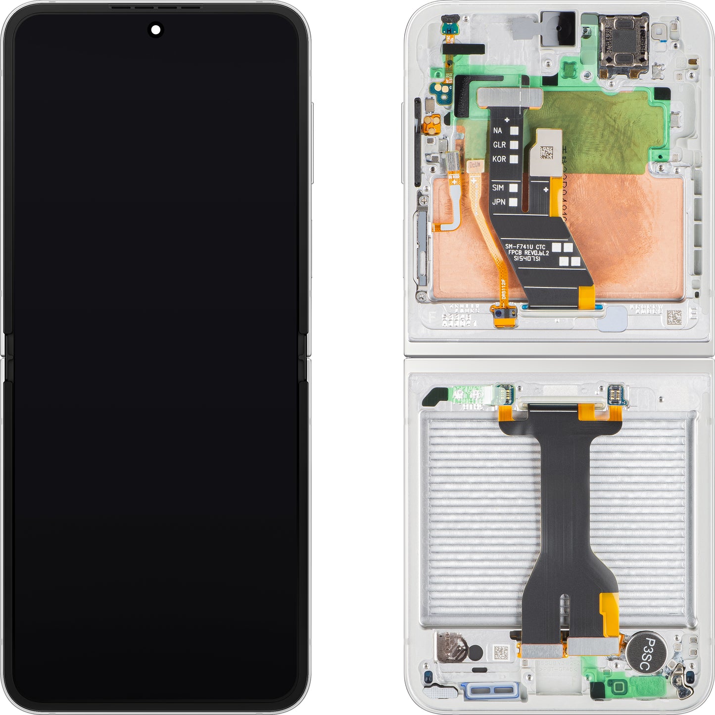 Display sa Touchscreen-om Samsung Galaxy Z Flip6 F741, sa Ramom, Sub Inner, Beli, Service Pack GH82-35014F