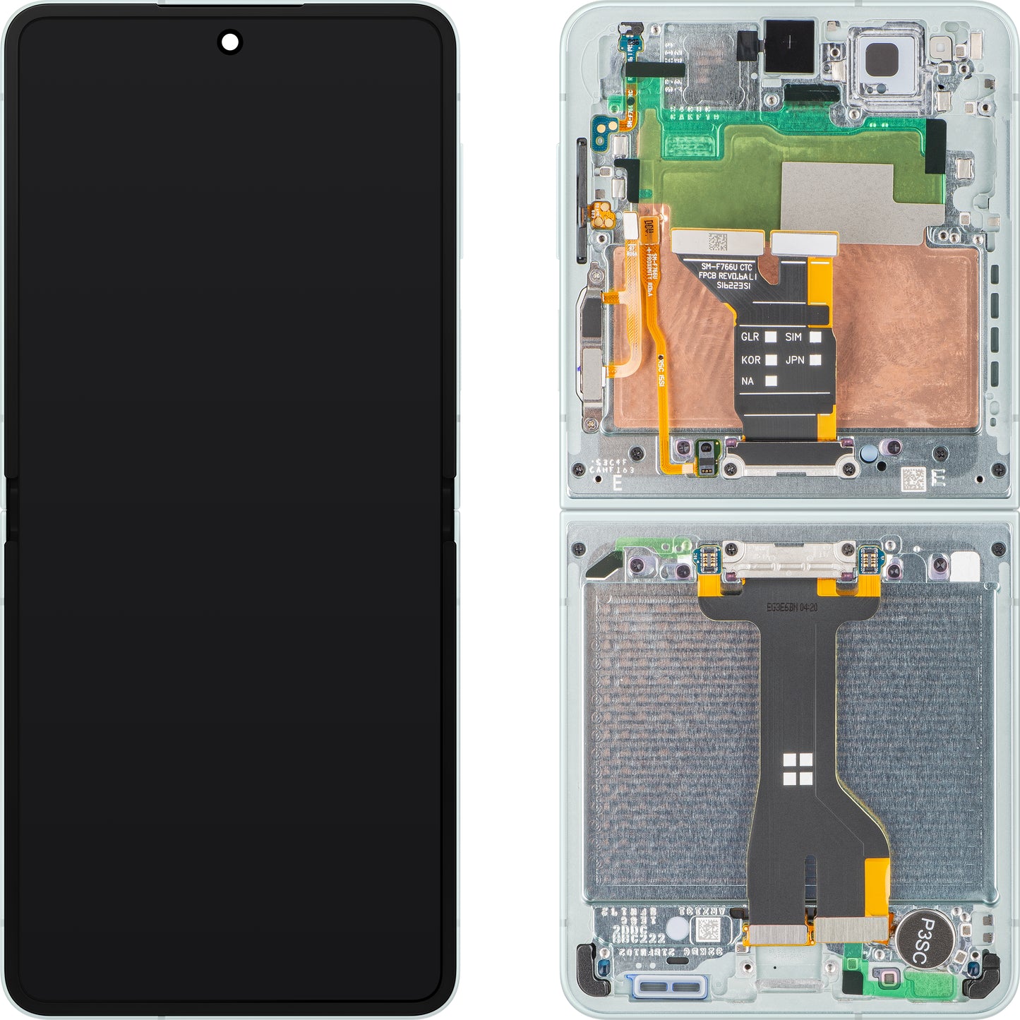Ekran sa Touchscreen-om Samsung Galaxy Z Flip7 F766, sa Ramom, Sub Inner, Zelena (Mint), Service Pack GH82-37581E