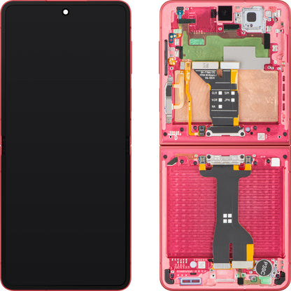 Display sa ekranom osetljivim na dodir Samsung Galaxy Z Flip7 F766, sa ramom, Sub Inner, Coral (Coral Red), Service Pack GH82-37581D