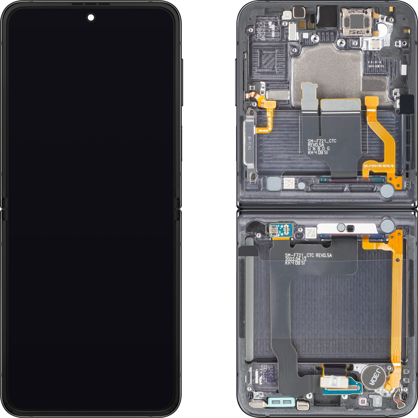 Ekran sa Touchscreen-om Samsung Galaxy Z Flip4 F721, sa Ramom, Sub Inner, Siva (Grafit), Service Pack GH82-30238A