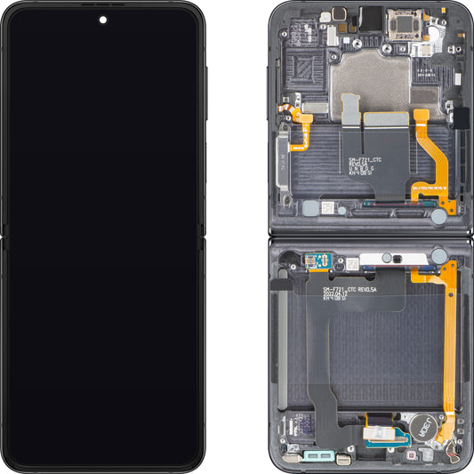 Ekran sa Touchscreen-om Samsung Galaxy Z Flip4 F721, sa Ramom, Sub Inner, Siva (Grafit), Service Pack GH82-30238A