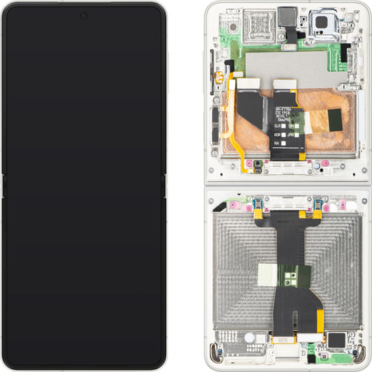 Display sa ekranom osetljivim na dodir Samsung Galaxy Z Flip8 F776, sa ramom, unutrašnji deo, bela (krem), servisni paket GH82-39754B