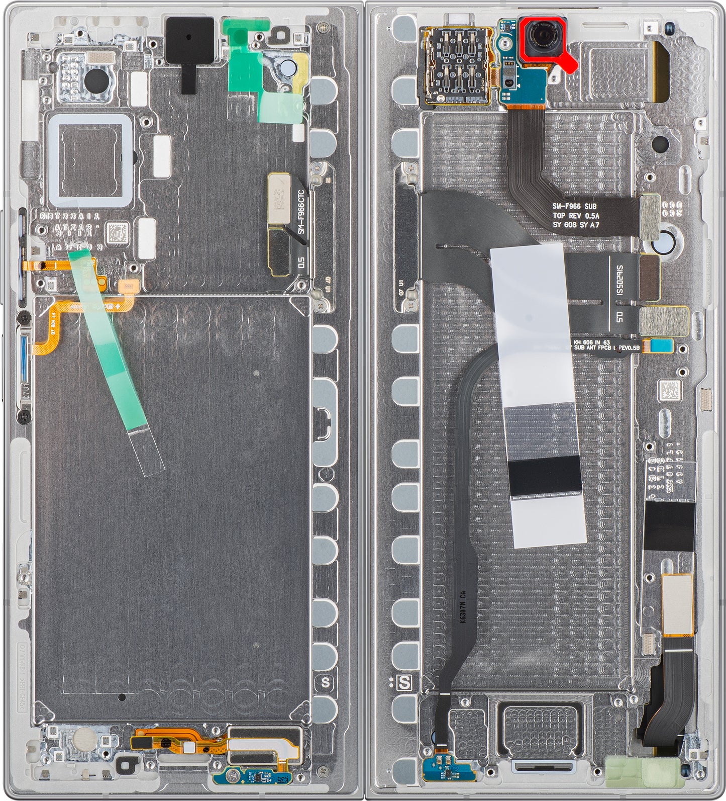 Ekran sa Touchscreen-om Samsung Galaxy Z Fold7 F966, sa Ramom, Sub Inner, Srebrna (Silver Shadow), Service Pack GH82-37548A