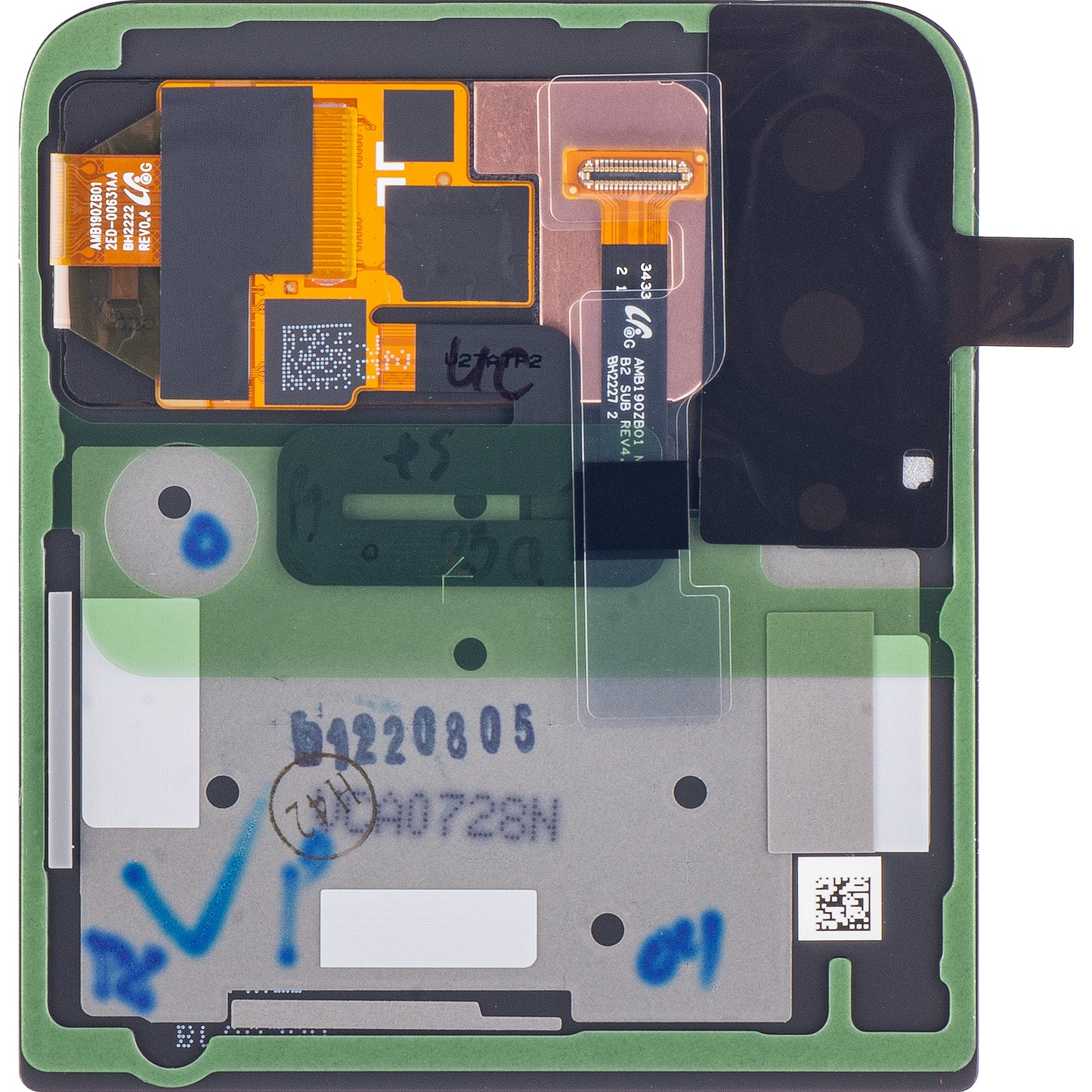 Touchscreen Display Samsung Galaxy Z Flip4 F721, Sub Outer, Grey (Graphite), Service Pack GH97-27947A