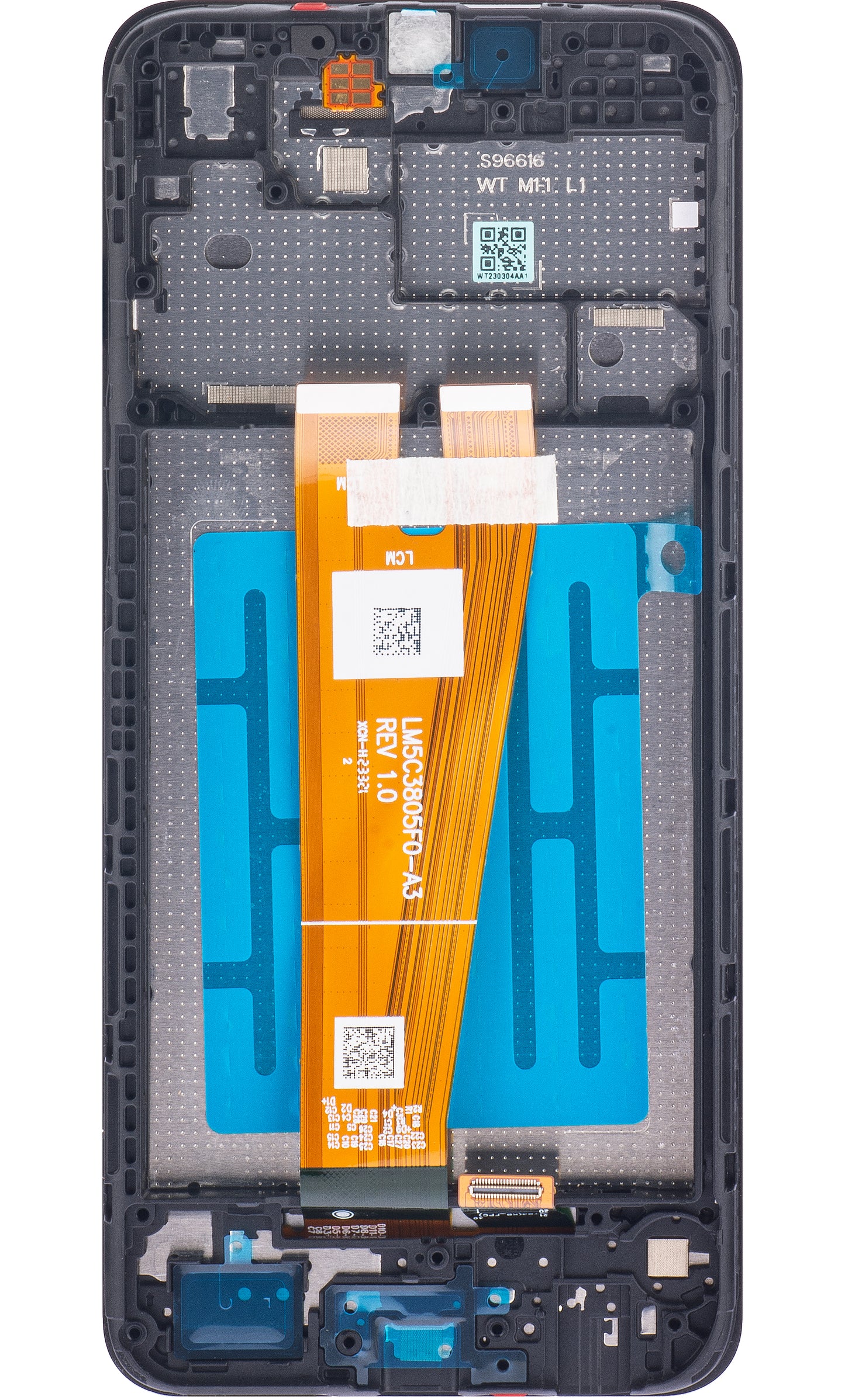 Touchscreen Display Samsung Galaxy A04 A045, with Frame, Black, Service Pack GH81-22731A 