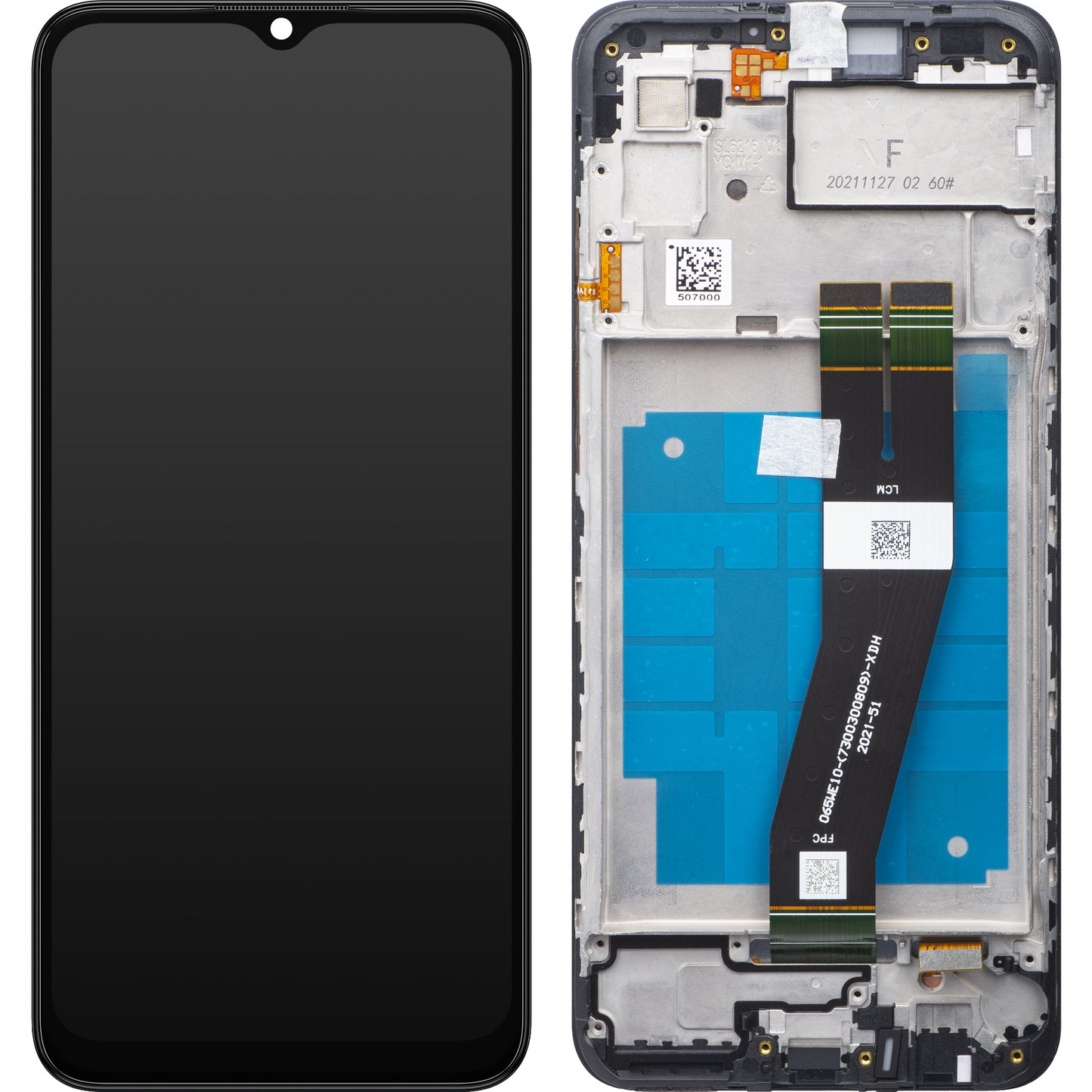 Touchscreen Display Samsung Galaxy A03 A035, with Frame, Version G, Black, Service Pack GH81-21626A