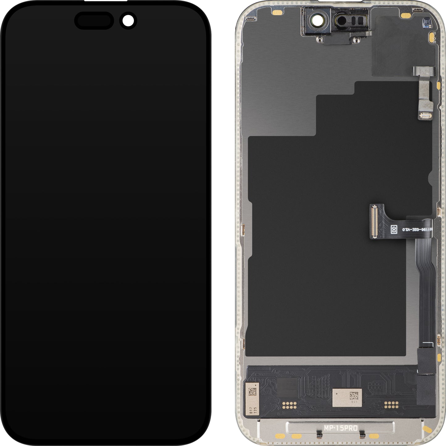 Ekran sa Touchscreen-om i Senzorom Blizine MP kompatibilan sa Apple iPhone 15 Pro, sa Ramom, Verzija Soft OLED FHD 120Hz Dijagnostika, Crna