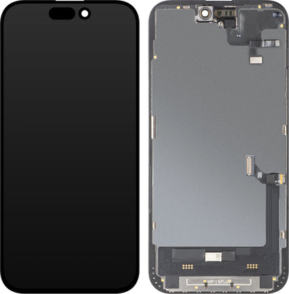 Ekran sa Touchscreen-om i Senzorom Blizine MP kompatibilan sa Apple iPhone 15 Plus, sa Ramom, Verzija Soft OLED FHD Dijagnostika, Crna