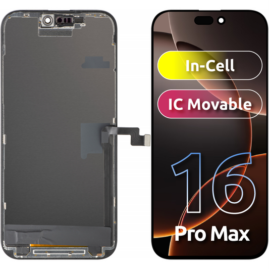 Ekran sa dodirnim ekranom ZY za Apple iPhone 16 Pro Max, sa ramom, LCD In-Cell IC Movable verzija, Crni