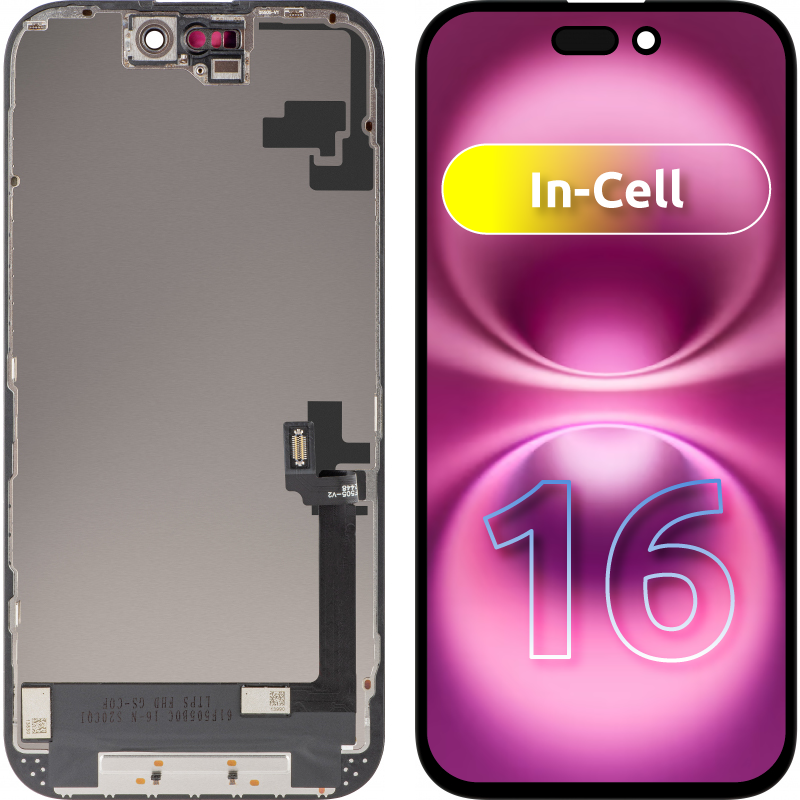 Display sa Touchscreenom ZY za Apple iPhone 16, sa Ramom, LCD In-Cell Verzija, Crni