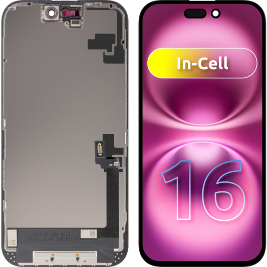 Display sa Touchscreenom ZY za Apple iPhone 16, sa Ramom, LCD In-Cell Verzija, Crni