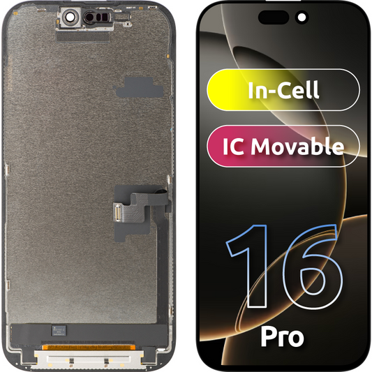 Display sa Touchscreenom ZY za Apple iPhone 16 Pro, sa Ramom, LCD In-Cell IC Movable verzija, Crni