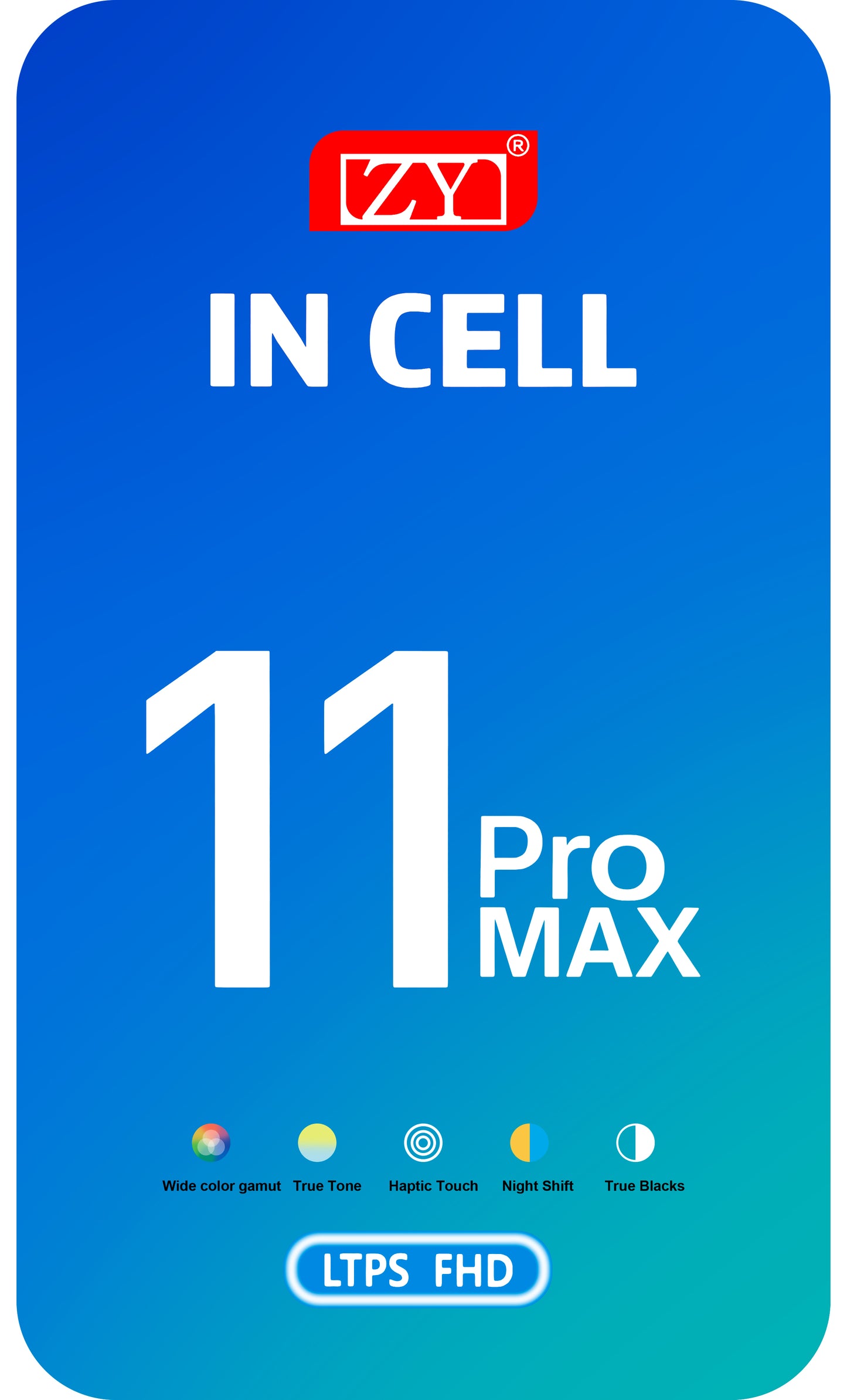 Display sa Touchscreenom ZY za Apple iPhone 11 Pro Max, sa Ramom, LCD In-Cell IC Movable verzija, Crni