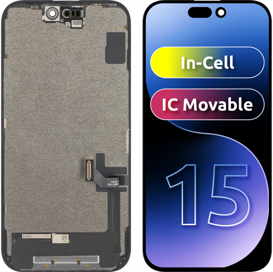 Display sa Touchscreenom ZY za Apple iPhone 15, sa Ramom, LCD In-Cell IC Movable verzija, Crni