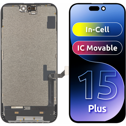 Ekran sa dodirnim ekranom ZY za Apple iPhone 15 Plus, sa ramom, LCD In-Cell IC Movable verzija, Crni