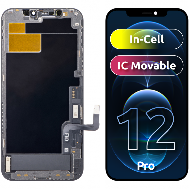 Display sa Touchscreenom ZY za Apple iPhone 12 / 12 Pro, sa Ramom, LCD In-Cell IC Movable verzija, Crni