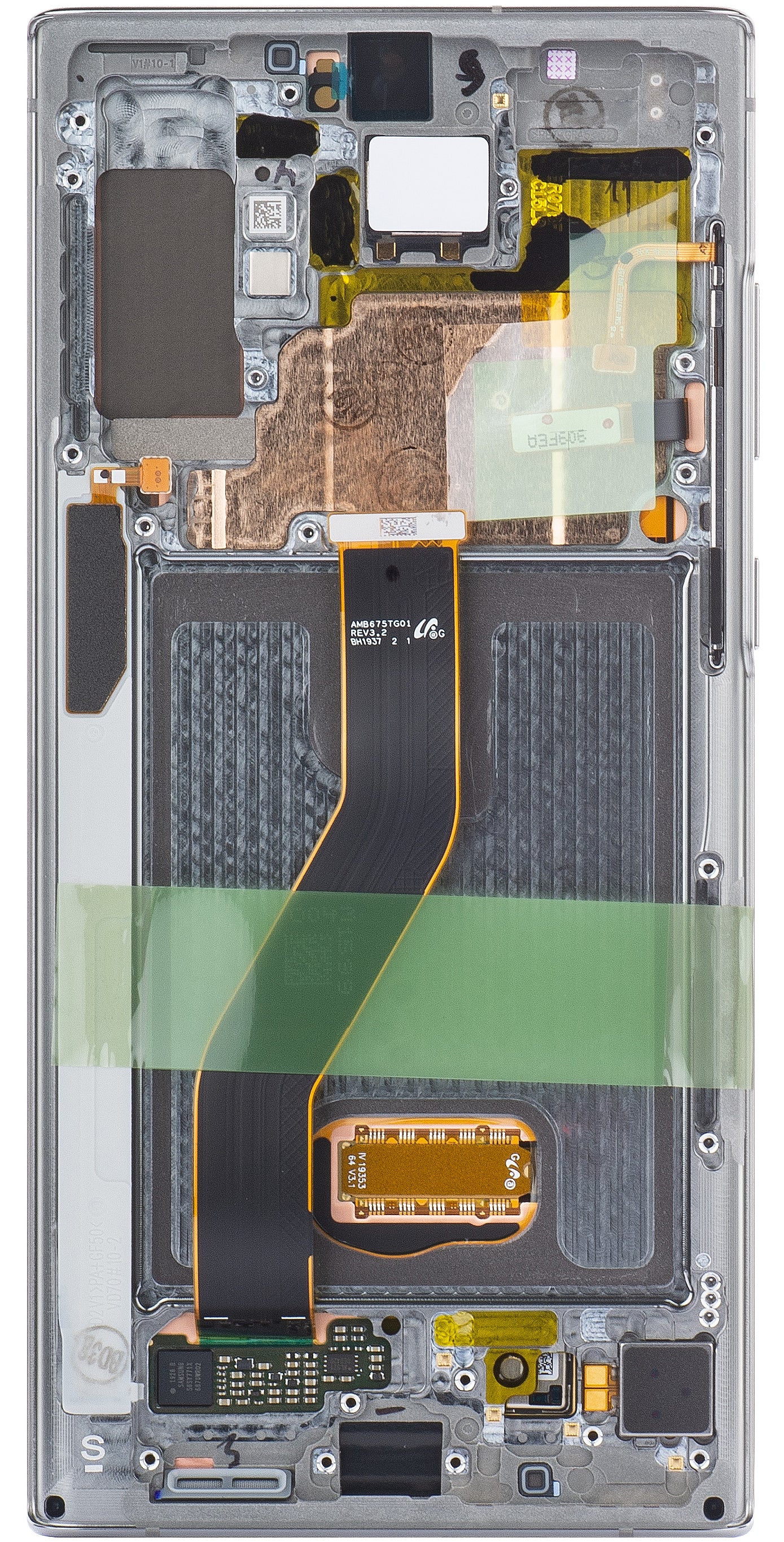 Zaslon s dodirnim ekranom Samsung Galaxy Note 10+ 5G N976 / Note 10+ N975, s okvirom, srebrni, servisni paket GH82-20838C
