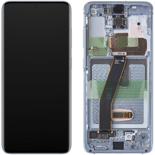 Display sa Touchscreen-om Samsung Galaxy S20 5G G981 / S20 G980, Sa Ramom, Plavi, Service Pack GH82-22131D