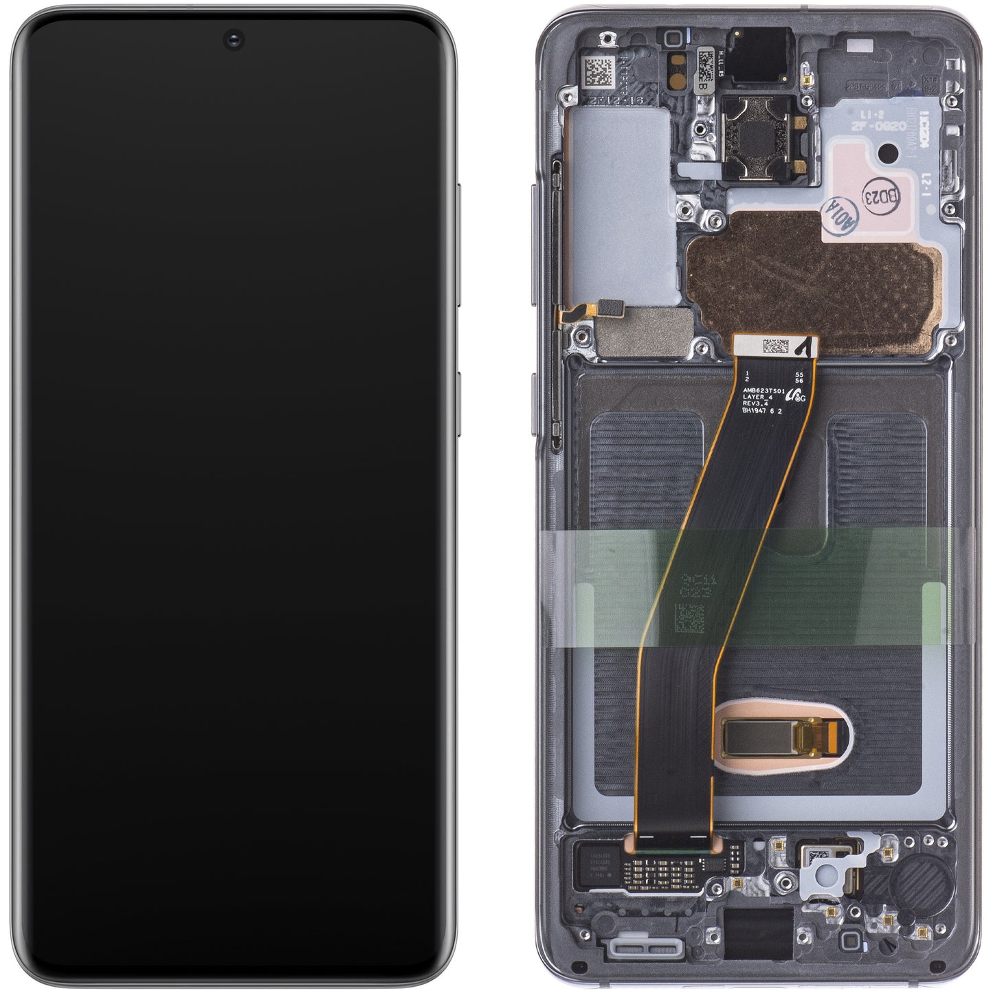 Display sa Touchscreen-om Samsung Galaxy S20 5G G981 / S20 G980, sa Ramom, Sivi, Service Pack GH82-22131A