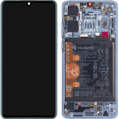 Zaslon s dodirnim ekranom Huawei P30, s okvirom i baterijom, plavi (Breathing Crystal), servisni paket 02354HMF