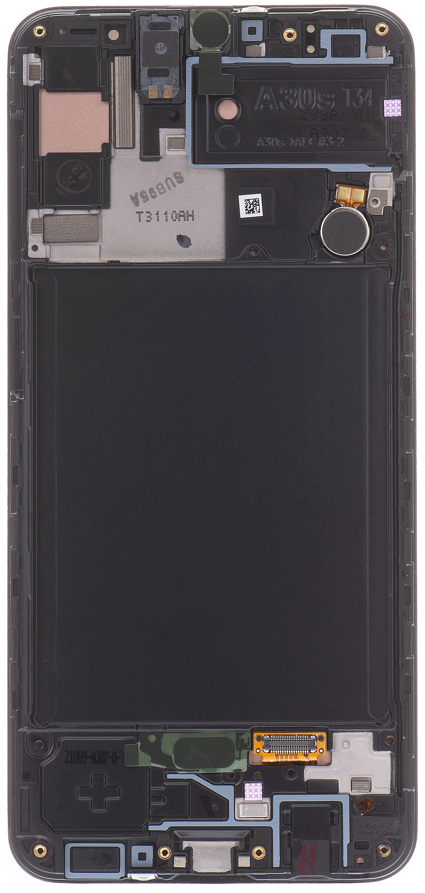 Samsung Galaxy Galaxy A30s A307 Touchscreen Display with Frame, Black, Service Pack GH82-2111190A