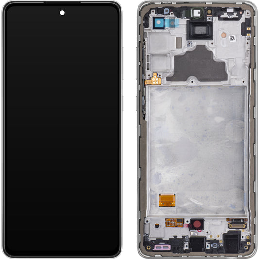 Zaslon s dodirnim ekranom Samsung Galaxy A72 A725 / A72 5G A726, s okvirom, bijeli, servisni paket GH82-25460D