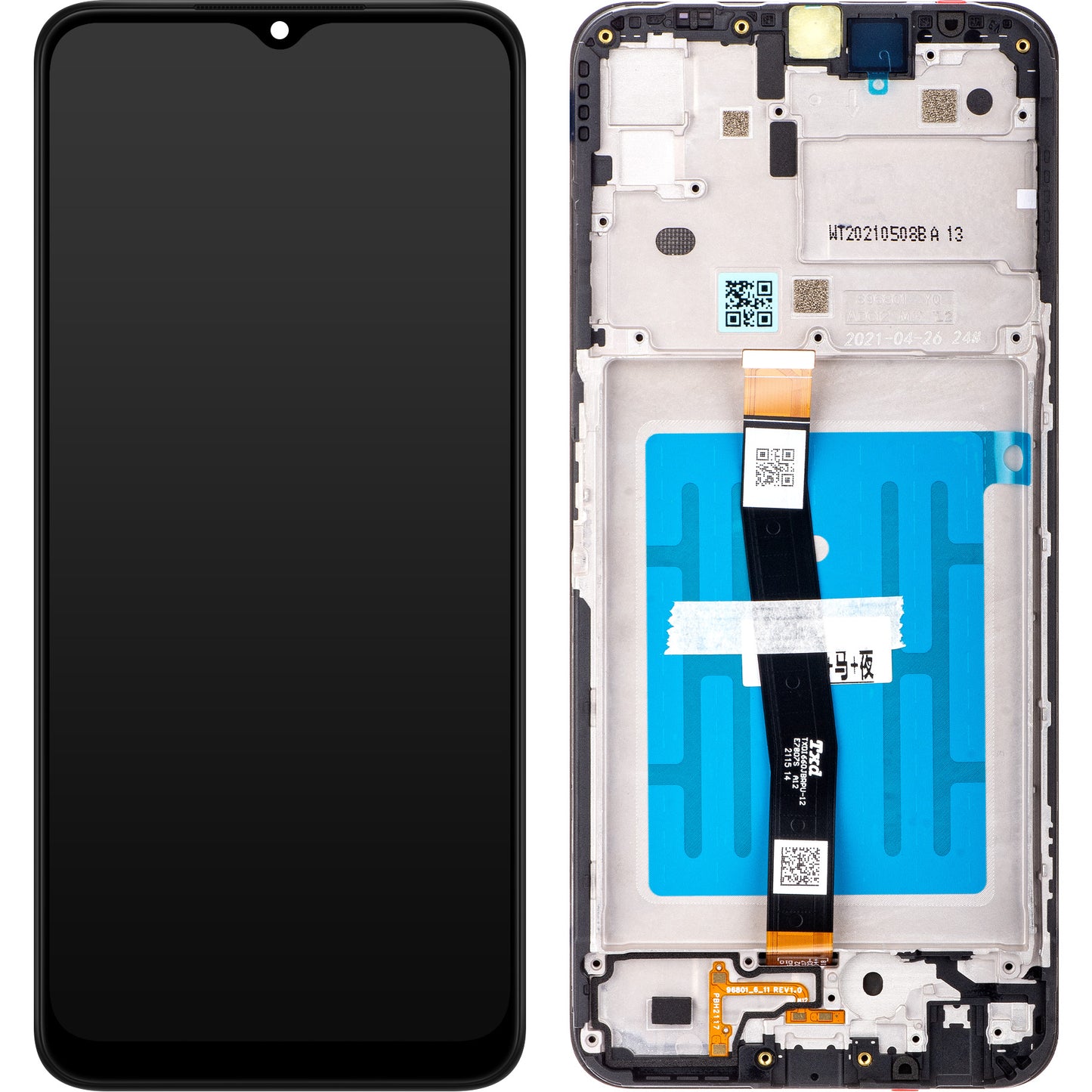 Display sa Touchscreen-om Samsung Galaxy A22 5G A226, sa Ramom, Crni, Service Pack GH81-20694A