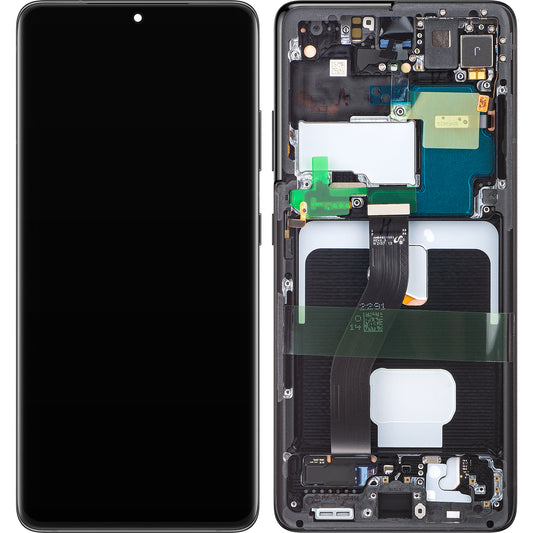 Zaslon s dodirnim ekranom Samsung Galaxy S21 Ultra 5G G998, s okvirom, crni, servisni paket GH82-26035A
